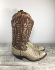Vintage Tony Lama 2-Tone Leather Black Label Cowboy Western Women Boots Size 7.5