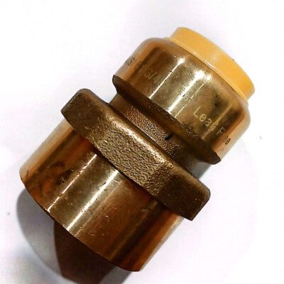 2 pcs  1/2 Inch Push Fit x 3/4 Inch Female Pipe Thread Brass Coupling shrk bite