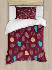 Image of Pine Cone Duvet Cover Set Retro Woodland Creative