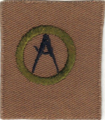 BOY SCOUT CRAFTSMANSHIP #1 SQUARE TEENS MERIT BADGE (TYPE AA) MINT  