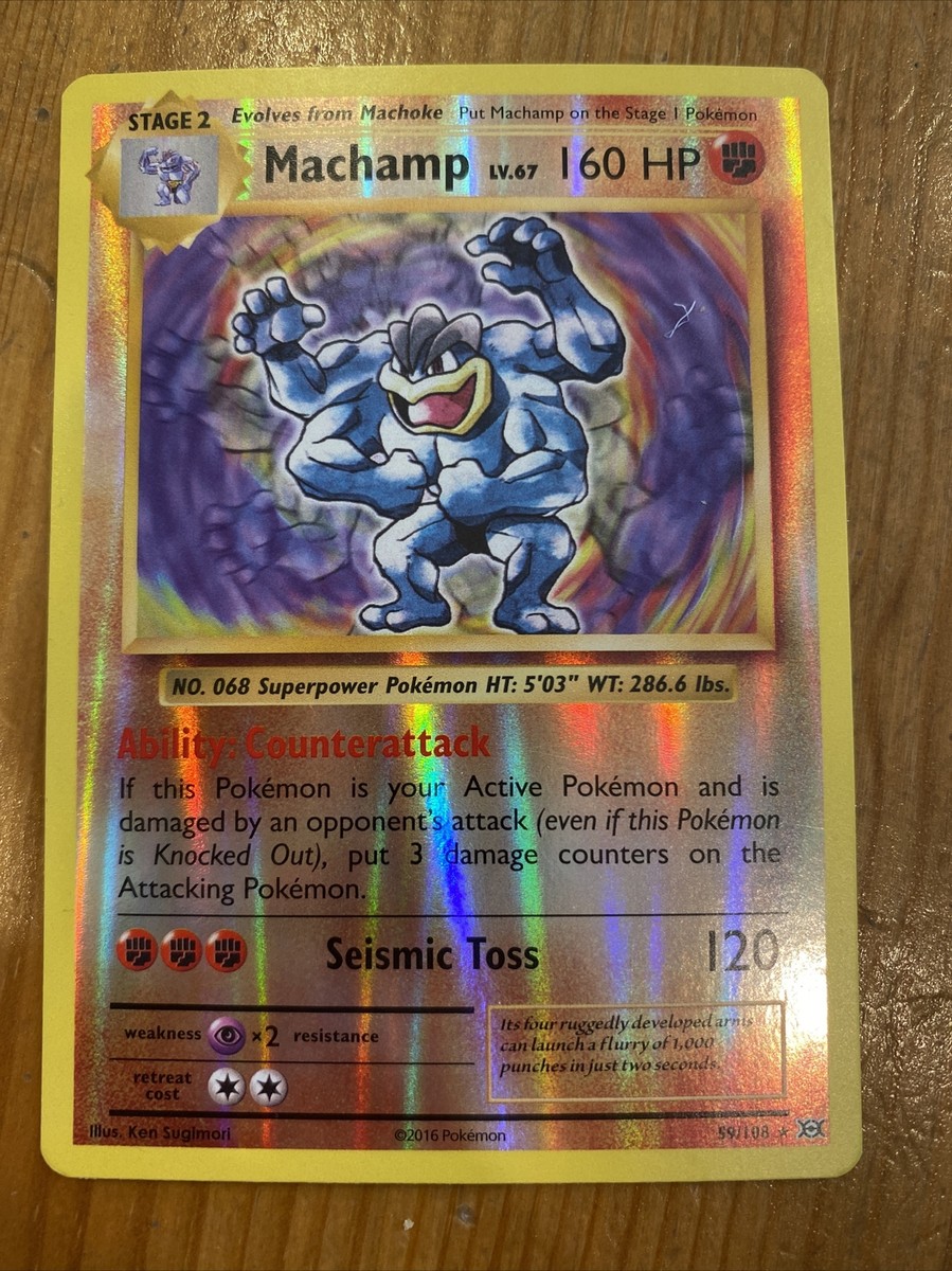 Machamp 59/108 Reverse Holo Rare Pokemon Card | eBay Machamp 59/108 Reverse Holo Rare Pokemon Card | eBay