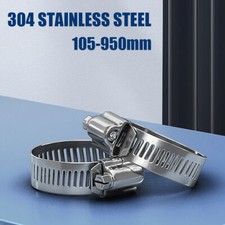 Adjustable 304 Stainless Steel Hose Clamp Pipe Clamp Kit Duct Clamps 105-950mm