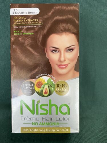 HENNA NATURAL Chocolate Brown HAIR DYE CREAM COLOR GRAY & WHITE HAIR NISHA  | eBay
