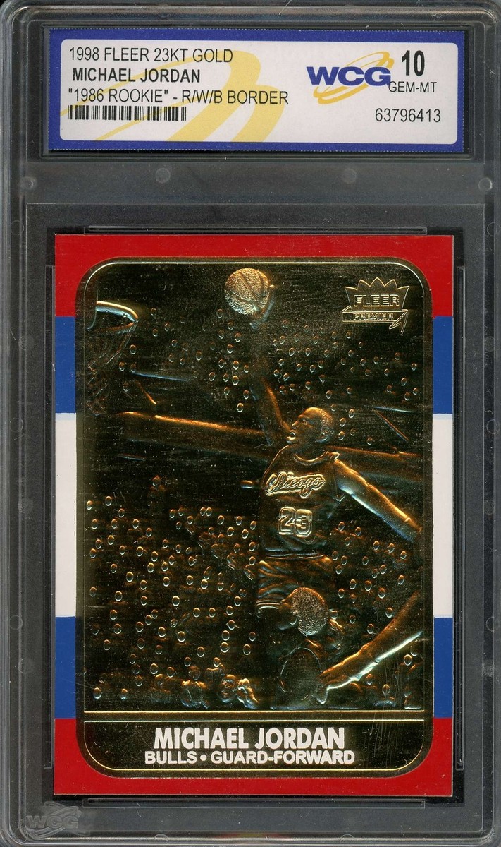 1988 Fleer 23KT Gold Michael Jordan Red White Blue Border Other 10