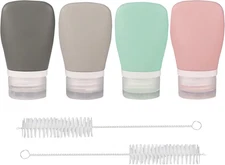 4Pcs Squeeze Salad Dressing Bottles, Leakproof Mini Sauce Condiment Bottles and 