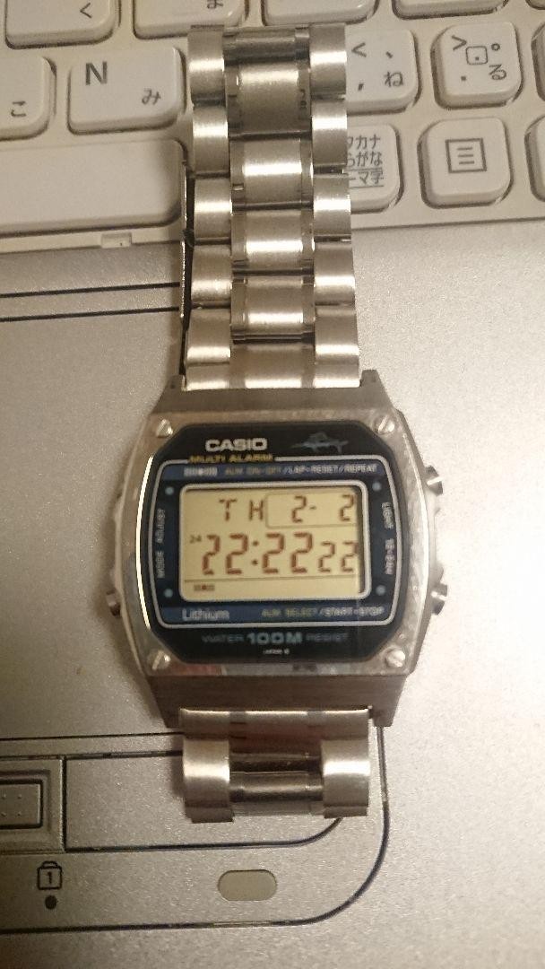 Casio Digital Quartz Men's Rare Kajiki Marlin Watch Vintage Stainless Steel