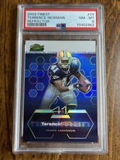 Terence Newman • 2003 Topps Finest Refractor /199 #79 PSA 8 • Rookie RC 🏈