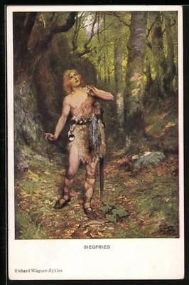 Wagners Siegfried im Wald, Ansichtskarte 