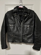 Giacca biker pelle Harley Davidson AMF vintage anni 70 completamente foderata taglia 36 unisex