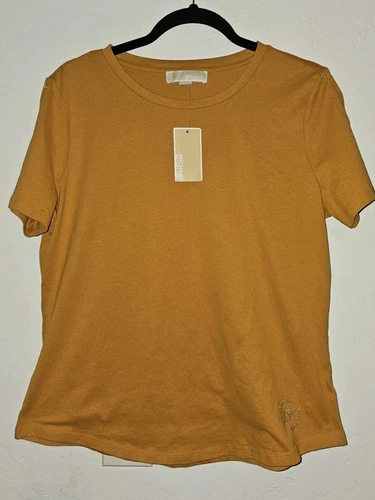 Top donna Michael Kors taglia M collo oro nuovo con etichetta design preppy