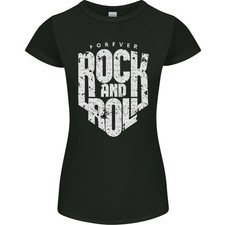 Camiseta Forever Rock and Roll Guitar Music para mujer corte pequeño