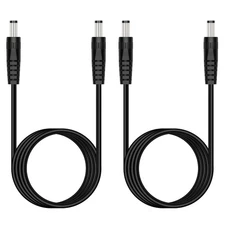 2-Pack 6FT 5.5mm x 2.1mm DC Power Cable Male to Male for CCTV Camera