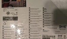 IKEA Strala Star Pendant Lamp Shade, Snowflakes Gray With White 24" New