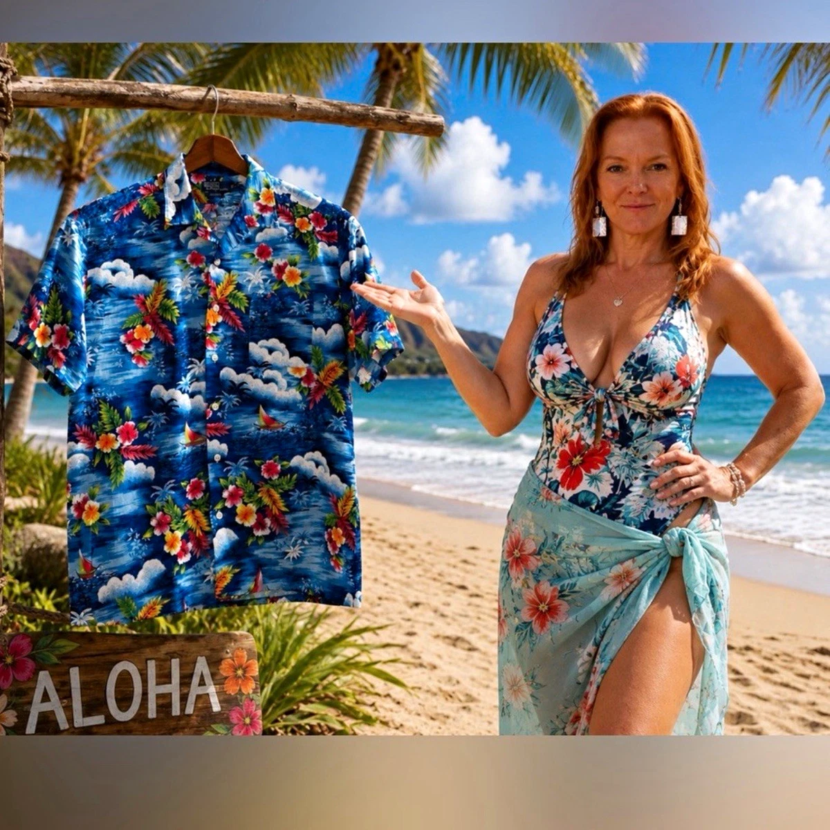 POLOGOLF ポロゴルフ ラルフローレンポロシャツ Mハワイオアフ島コオリナ Polo Ralph Lauren Short Sleeve Hawaiian Casual Button-Down Shirts