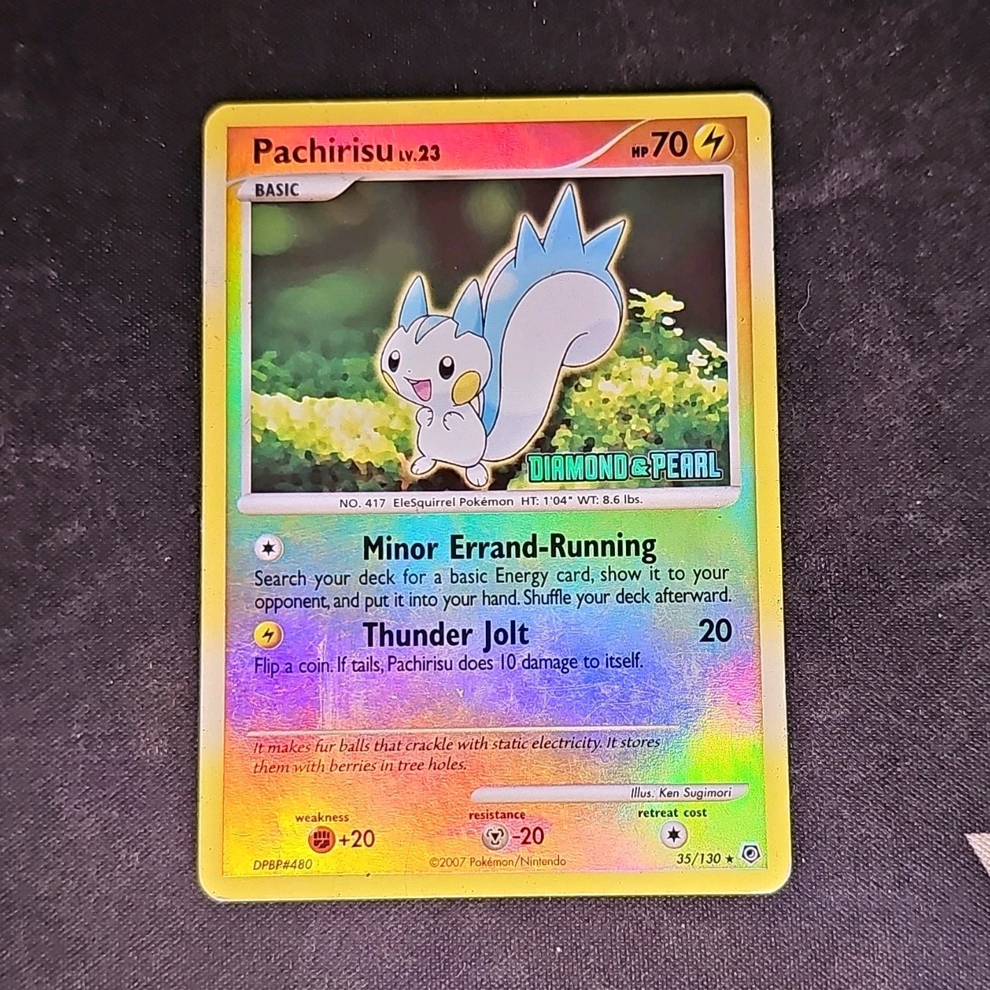 Pokémon Pachirisu 35/130 Diamond & Pearl Reverse Holo Rare English HP70