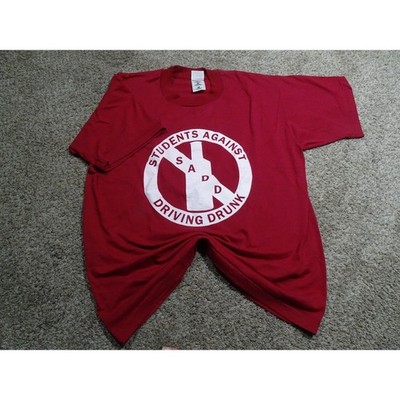 Vintage Single Stitch FOTL SADD Students Against Drunk Driving TShirt L USA Made