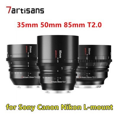 7artisans 35mm 50mm 85mm T2.0 Full Frame Cine Lens for Sony Canon Nikon L-mount