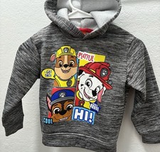 Paw Patrol Dogs Fleece Pullover Hoodie Long Sleeve Size 5 Youth Gray Logo