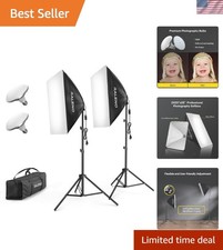 Professional 20x28-Inch Softbox Lighting Kit with 50W LED Bulbs for Photography