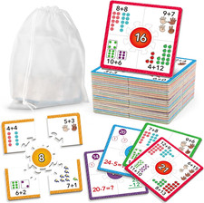 Addition and Subtraction Puzzle Cards Math Manipulatives for Kindergarten, Homes