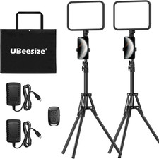 2-Pack LED Video Light Kit, 3000-6500K Dimmable Photography Studio Lights with T