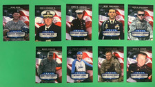 LOT OF (9) 2008 TOPPS FOOTBALL ARMED FORCES FANS OF THE GAME INSERT CARDS