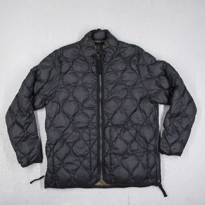 Taion Mens Hi Neck Zip Jacket Black Onion Quilted Down Puffer Coat Size Large