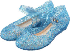 Princess Jelly Flats for Toddler Little Girls, Dress Shoes for Halloween Lig