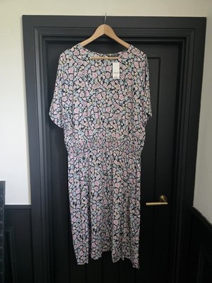 Bonmarche Floral Print Midi Dress UK Size 20 BNWT