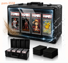 4-Row Graded Card Storage Box with Acrylic Window for PSA/BGS Display