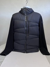 Moncler Grenoble Zigzag Quilt Down Knit Jacket Hoodie Black XL Authentic