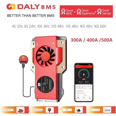 DALY Smart BMS 4S-16S 300A/400A/500A Li-ion LiFePo4 Akku with Balance+BT Module