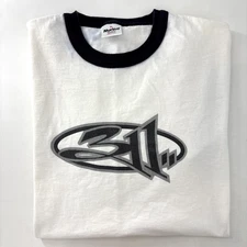 VTG 311 Three Eleven White Ringer T-Shirt Size XL Rare Original Band Merch 90s!