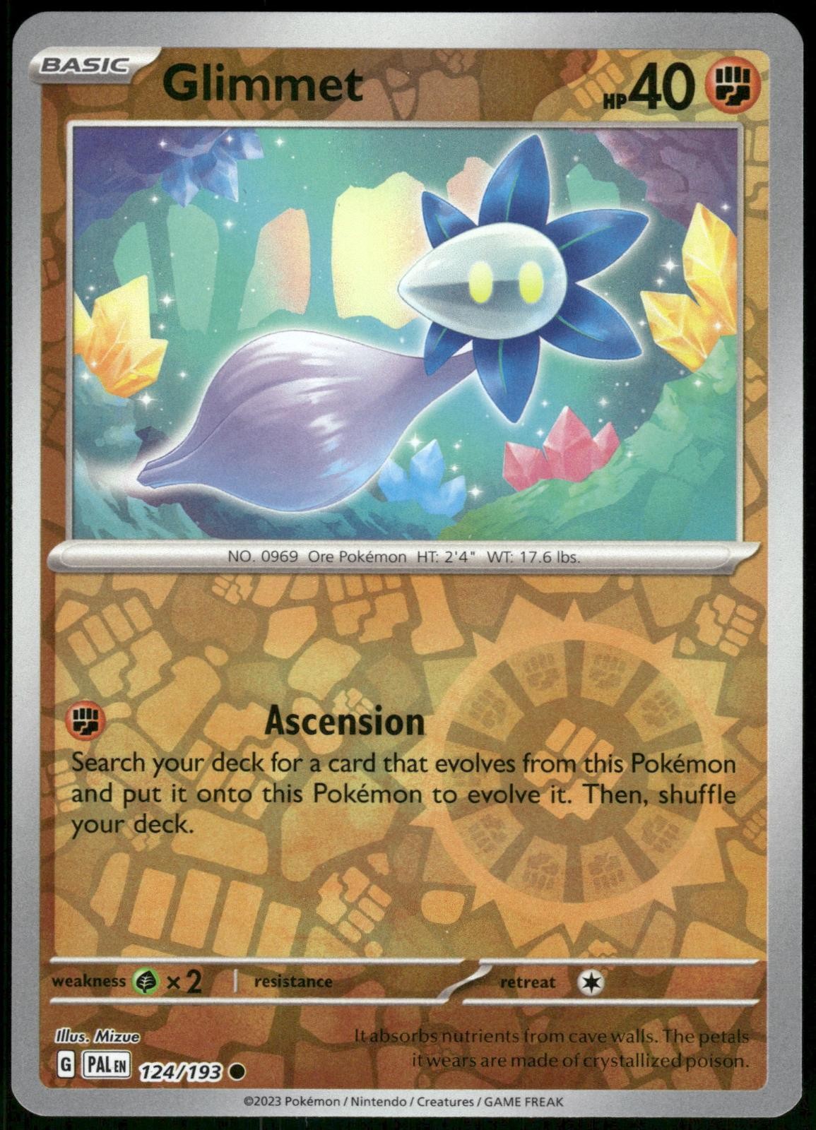 Glimmet 124/193 Reverse Holo Paldea Evolved Pokemon Card 2023 Near Mint