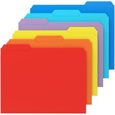 KTRIO 6 Pack Plastic Colored File Folders, Filing Folders for Letter Size, Po...