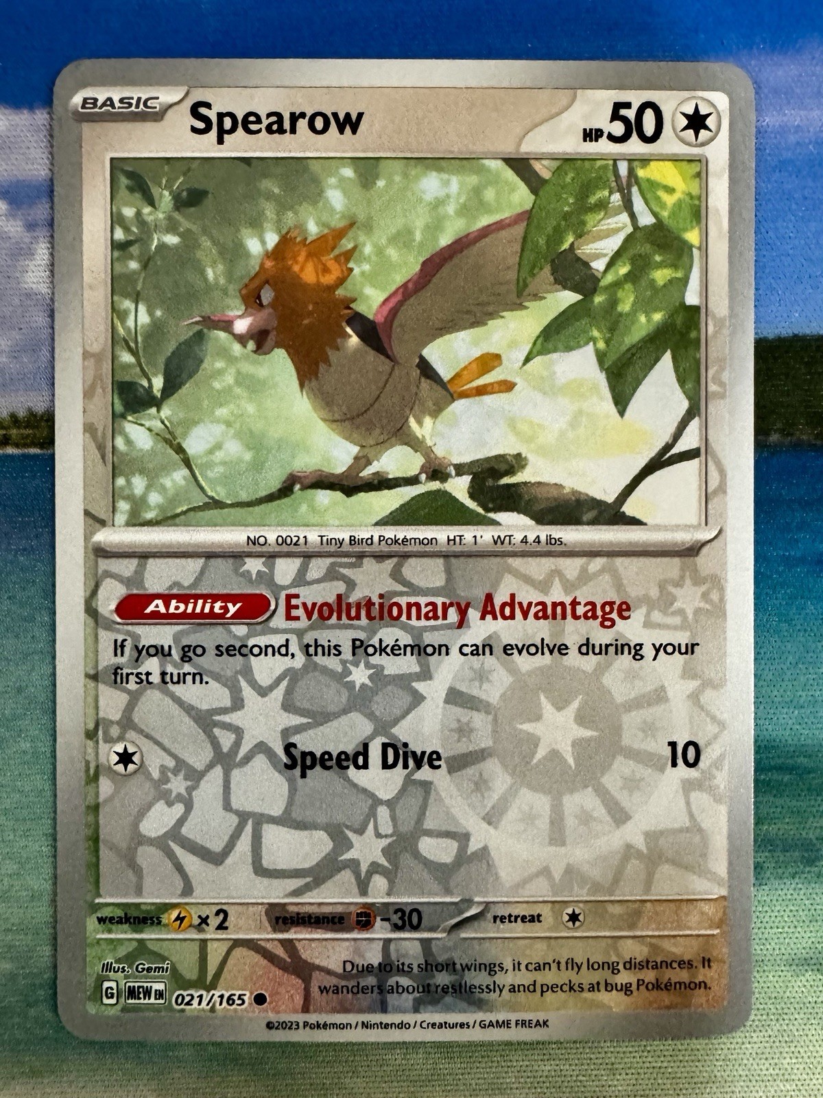 Spearow Reverse Holo NM 021/165 Scarlet & Violet 151 Pokemon Card