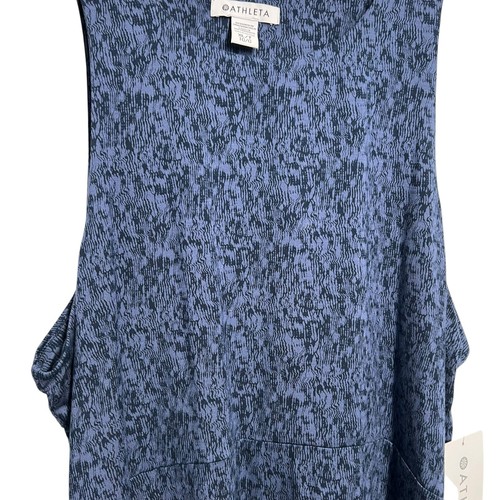 ATHLETA Santorini Thera Dress Blue Print Sleeveless Women's Size XL NEW - Picture 4 of 10