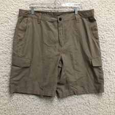 Magellan Cargo Shorts 36 Men Brown Water Repellent Utility Hiking Outdoor Modern