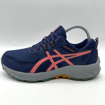 Asics Gel-Venture 9 Shoes Womens 8 Indigo Blue Papaya Trail Running Sneakers