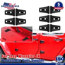 10 Pcs Black Hood 7 Door Hinge Cover Decor Trim Fit Jeep Wrangler Jk 2007-18