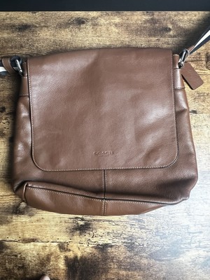 COACH Charles Sullivan Brown Leather Messenger Bag Shoulder
