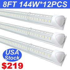 12Pcs 6500K 8FT Led Shop Light Fixture 8' Led Bulbs 144W T8 8Foot Led Tube Light