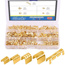 525Pcs U Shape Copper Wire Crimpterminal Assortment Set Non-Insulated Copper Rin