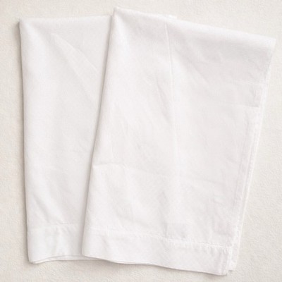 Frette Pillowcases Queen Pair White Damask Jacquard Luxury Linens Estate