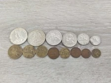 LOT OF 14 LITHUANIA SILVER & BRONZE WORLD COINS CIRCA 1925-1938