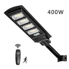 Solar Street Light Outdoor Commercial LED W/Motion Sensor Dusk-To-Dawn Road Lamp