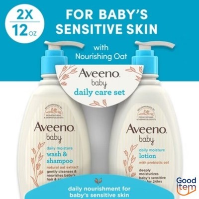 Aveeno Baby Daily Care Gift Set Includes Daily Moisturizing Body Lotion & 2-