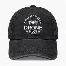 Commercial Drone Pilot Hat FAA Certified Drone Operator Washed Baseball Cap Gift