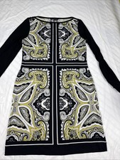 Banana Republic Floral Fit & Flare Dress Black Multicolor Lined Size Xs