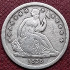 1838 Seated Liberty Dime 10c Better Grade #98088